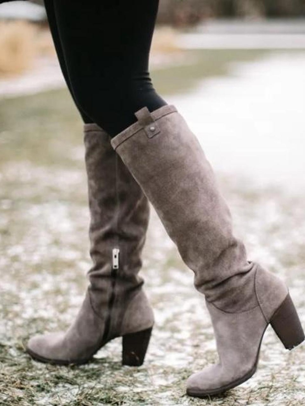 Ugg knee high suede heeled boots